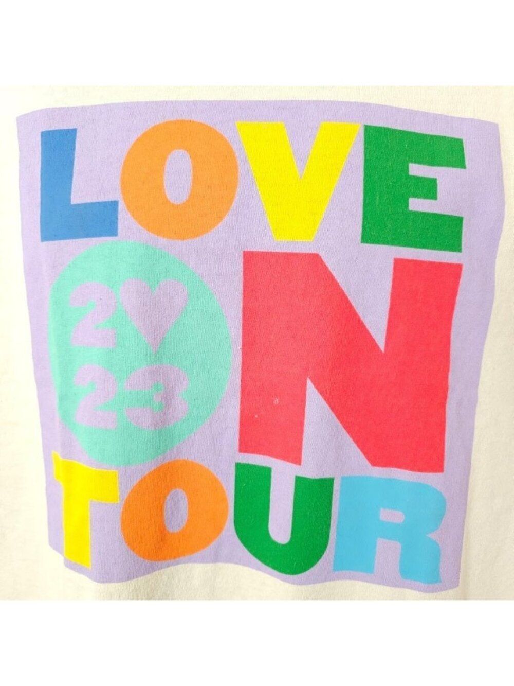 Harry Styles T Shirt Mens Size Medium Cream Love On Tour European RELAXED FIT - Picture 3 of 7